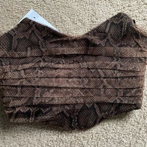ZARA Snakeskin bustier crop top